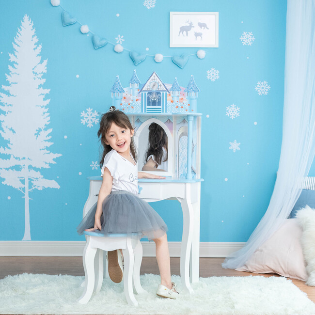 Dreamland Castle Play Vanity Set, White/Ice Blue