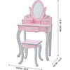 Teamson Kids Wooden Princess Rapunzel 2-pc. Vanity Set, Gray/Pink - Play Vanities - 3 - thumbnail
