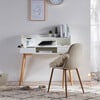 Creativo Wooden Writing Desk with Storage, White/Natural - Desks - 9 - thumbnail