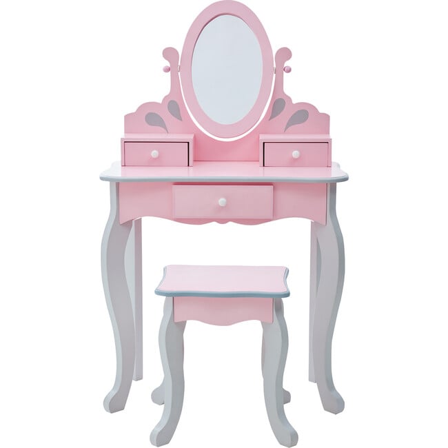 Teamson Kids Wooden Princess Rapunzel 2-pc. Vanity Set, Gray/Pink - Play Vanities - 7