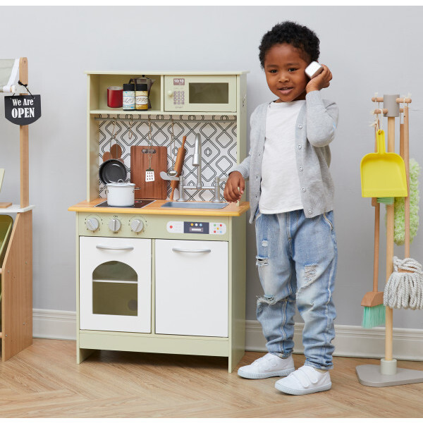 Little Chef Boston Modern Play Kitchen, White - Play Kitchens - 3