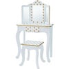 Teamson Kids Wooden Polka Dot 2-pc. Play Vanity, White/Gold - Play Vanities - 1 - thumbnail