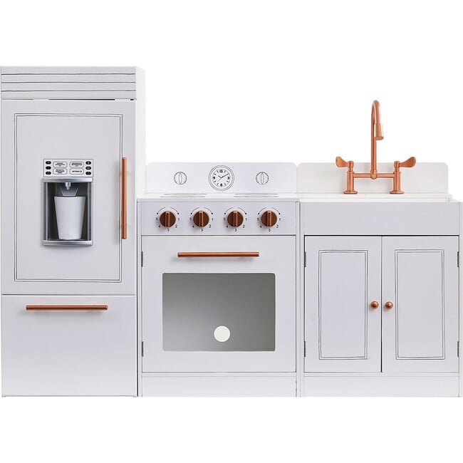 Teamson Kids Little Chef Paris Wood Play Kitchen, White/Rose Gold - Play Kitchens - 8