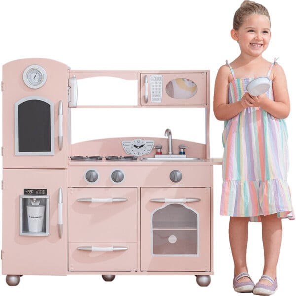 Little Chef Westchester Play Kitchen, Pink - Teamson Kids Over the