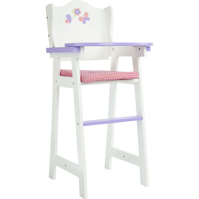Olivia's Little World Wooden Baby Doll High Chair, White