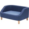 Bennett Linen Pet Sofa with Wood Style Foot & Washable Cover, Navy - Pet Beds - 1 - thumbnail