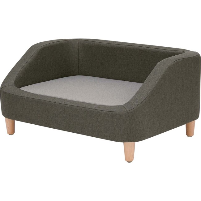 Bennett Linen Pet Sofa with Wood Style Foot & Washable Cover, Grey