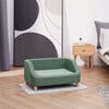 Bennett Linen Pet Sofa with Wood Style Foot & Washable Cover, Sea Green - Pet Beds - 2 - thumbnail