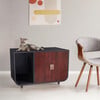 Dyad Large Mid Century Wooden Cat Litter Box Cabinet and Side Table, Mocha Walnut - Pet Crates & Kennels - 2 - thumbnail