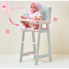 Polka Dots Princess Baby Doll High Chair, Grey - Doll Accessories - 5