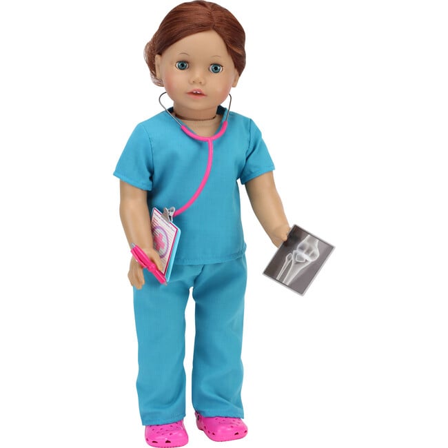 18" Doll 11 pcs Smithsonian Veterinarian Polar Bear Set,Teal - Doll Accessories - 1