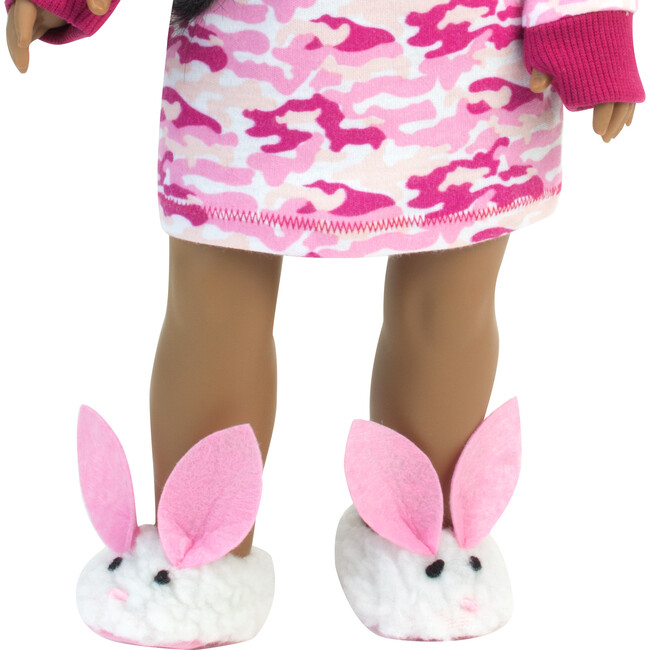 18" Doll, Bunny Slippers, White