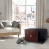 Dyad Large Mid Century Wooden Cat Litter Box Cabinet and Side Table, Mocha Walnut - Pet Crates & Kennels - 3 - thumbnail
