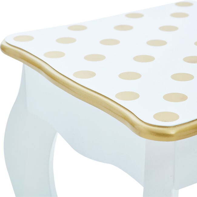 Teamson Kids Wooden Polka Dot 2-pc. Play Vanity, White/Gold - Play Vanities - 6