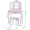 Teamson Kids Wooden Giraffe Print 2-pc. Play Vanity, White - Play Vanities - 3