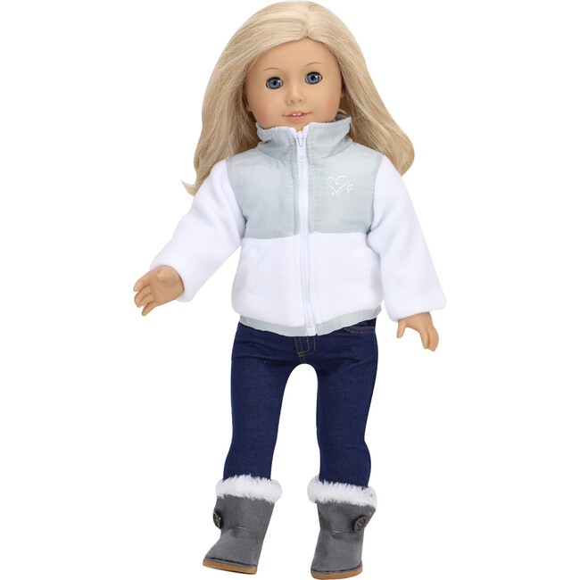 18" Doll - Button Ewe Boot, Gray