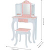 Teamson Kids Wooden Twinkle Star 2-pc. Vanity, Pink/Gold/White - Play Vanities - 3