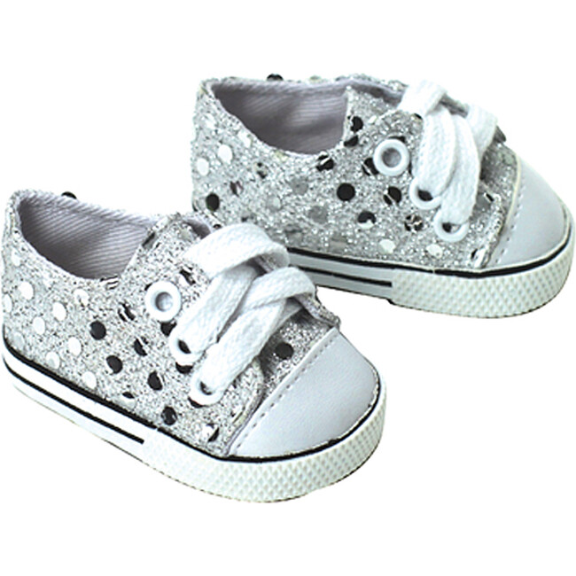 18'' Doll Sequin Sneakers, Silver