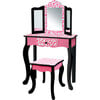 Teamson Kids Wooden Leopard 2-pc. Vanity Set, Black/Pink - Play Vanities - 7 - thumbnail