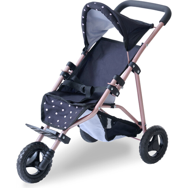 Olivia's Little World Pin Up Doll Jogging Stroller & Retractable Canopy, Black