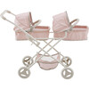 Olivia's Little World Doll Double Bassinet Stroller, Pink/Gray - Doll Accessories - 1 - thumbnail