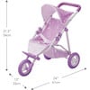 Olivia's Little World Doll Jogging-Style Stroller, Purple/Stars - Doll Accessories - 3 - thumbnail