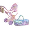 Olivia's Little World - Magical Dreamland Baby Doll Deluxe Stroller, Iridescent Color - Doll Accessories - 4 - thumbnail