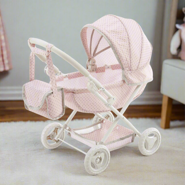 Olivia's Little World Baby Doll Pram, Pink/Gray