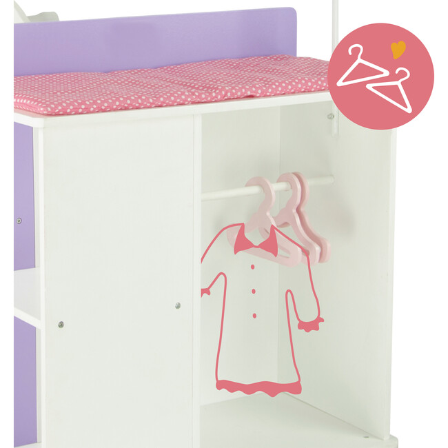 Little Princess Baby Doll Changing Station with Storage, White - Dolls - 8