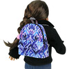 18" Doll, Print Nylon Backpack, Blue - Doll Accessories - 2 - thumbnail
