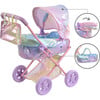 Olivia's Little World - Magical Dreamland Baby Doll Deluxe Stroller, Iridescent Color - Doll Accessories - 8 - thumbnail