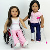18" Doll Wheelchair & Crutch Set, Hot Pink - Doll Accessories - 2 - thumbnail
