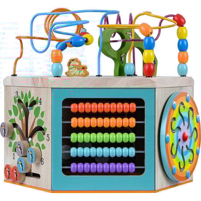 Preschool Play Lab Large Wooden Activity Learning 7-side Cube - Developmental Toys - 9