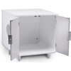 Dyad Mid Century Wooden Cat Litter Box Cabinet and Side Table, Alpine White - Pet Crates & Kennels - 8 - thumbnail