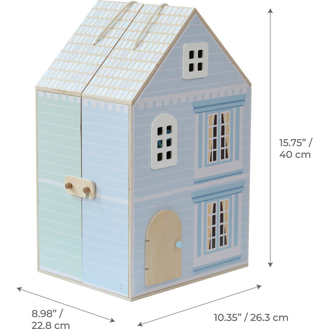Olivia's Little World  The Lovely Townhouse Wooden Carry-On Dollhouse with 18 Accessories - Dollhouses - 4