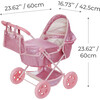 Olivia's Little World Baby Doll Bassinet Pram, Hot Pink - Doll Accessories - 5