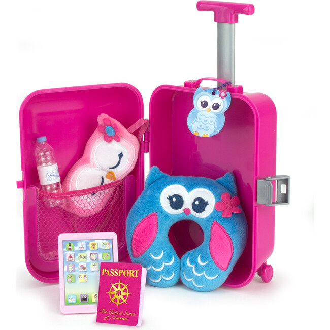 18'' DollTravel Suitcase Set, Hot Pink - Doll Accessories - 1