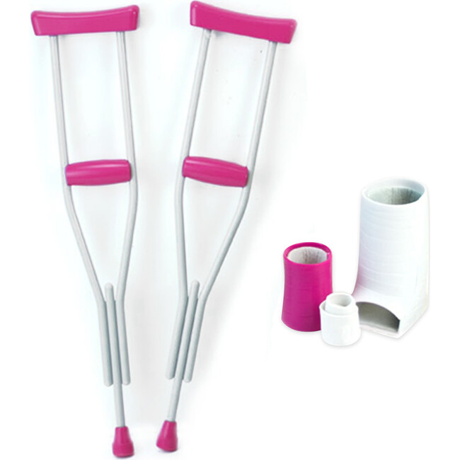 18'' Doll Crutches, Arm Cast, Leg Cast & Bandage, Sliver