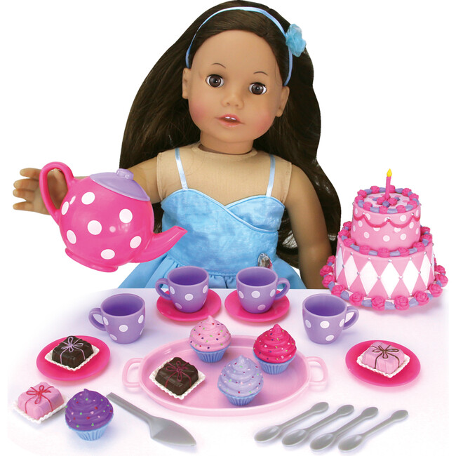 18'' Doll Small Tea Party Set, Pink