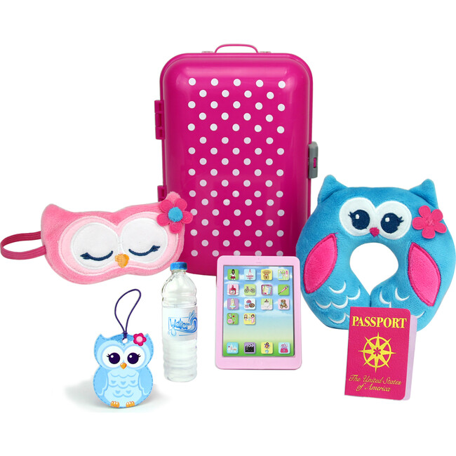 18'' DollTravel Suitcase Set, Hot Pink - Doll Accessories - 2