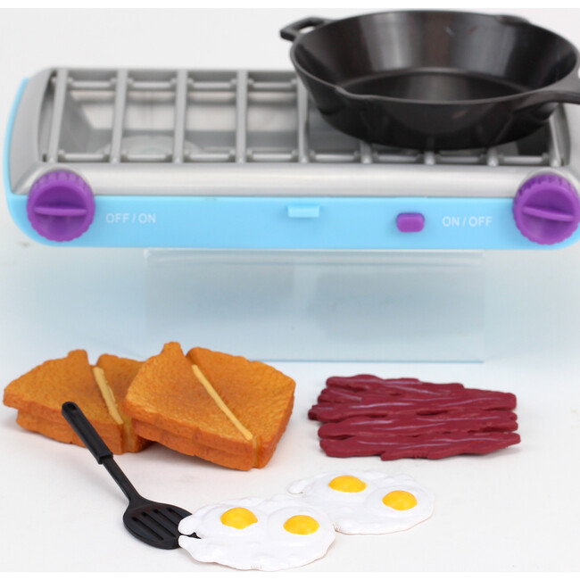 18" Doll Camp Stove & Breakfast Food Set - Light Blue