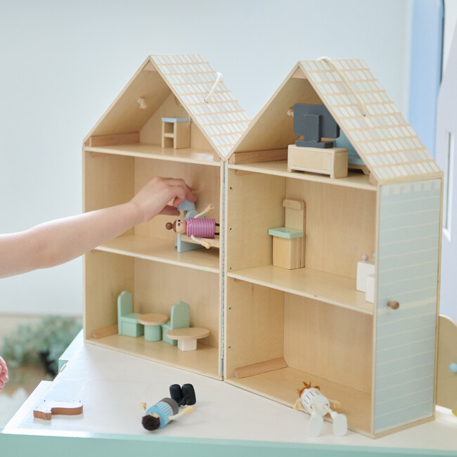 Olivia's Little World  The Lovely Townhouse Wooden Carry-On Dollhouse with 18 Accessories - Dollhouses - 7