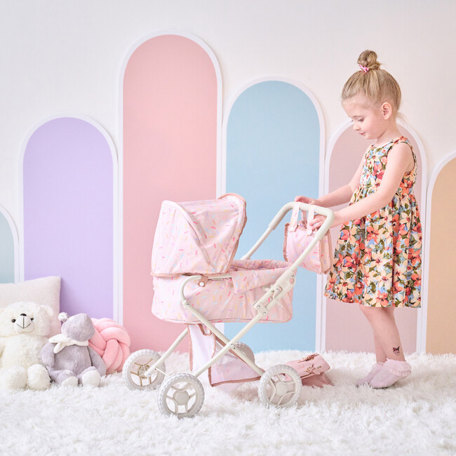 Olivia's Little World Confetti Doll Classic Stroller with Removable Bassinet - Doll Accessories - 5