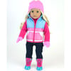 18'' Doll Winter Vest, Hat, Mittens & Winter Inner Tube Set, Pink - Doll Accessories - 5 - thumbnail