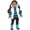 18'' Doll Print Knit Sweater, Leggings & Vest, Blue - Doll Accessories - 4 - thumbnail