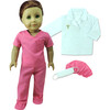 18'' Doll Fuchsia Doctor Scrubs & Lab Jacket Set, Hot Pink - Doll Accessories - 2 - thumbnail