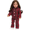 18'' Doll Flannel Pajama & Slippers Set, Red - Doll Accessories - 4 - thumbnail