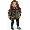 18'' Doll Animal Print Coat, Hat, Black Leggings & Boots, Tan - Doll Accessories - 3 - thumbnail