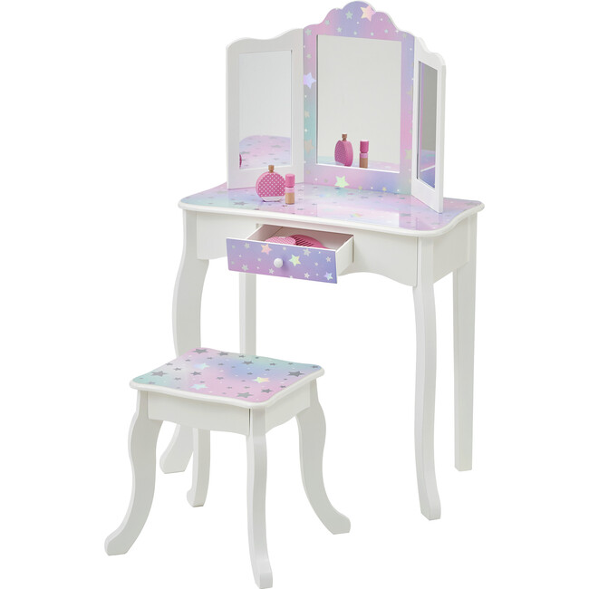 Starry Sky Print Gisele Medium Vanity - White/Lavender - Play Vanities - 10