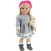 18'' Doll Fair Isle Dress, Leggings, Hat & Scarf, Gray - Doll Accessories - 4 - thumbnail